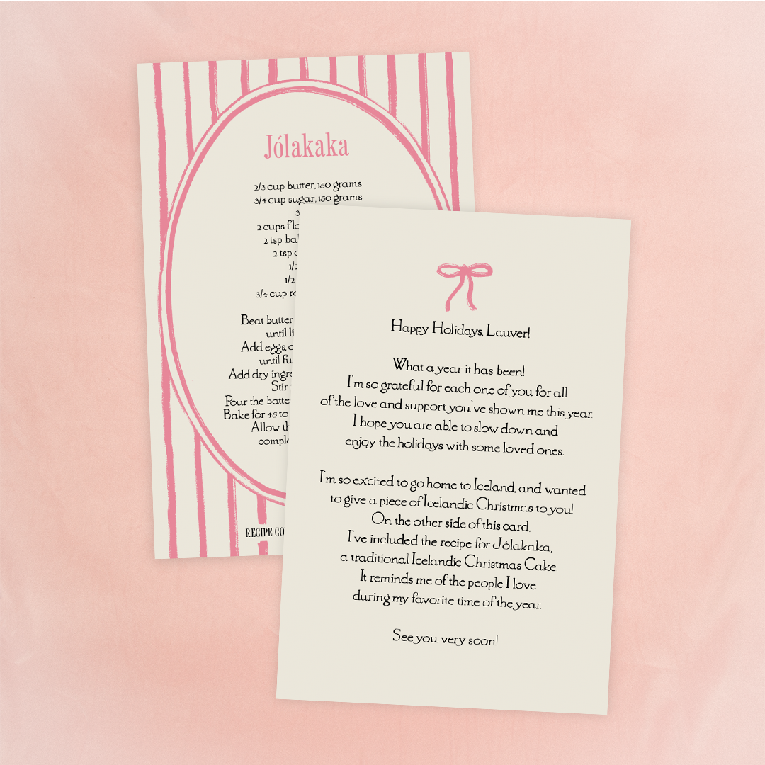 A Very Laufey Recipe Card - Jólakaka