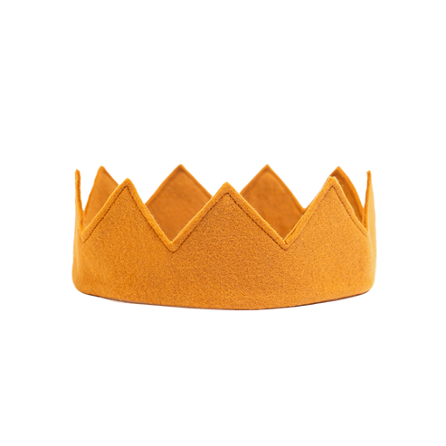 Mustard yellow crown on a white background