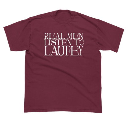 Real Men Listen To Laufey Tee - Holiday Burgundy