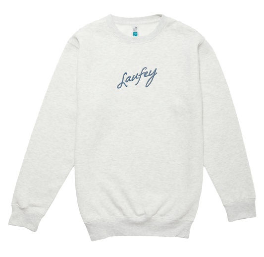 Embroidered Signature Crewneck - Blue Thread