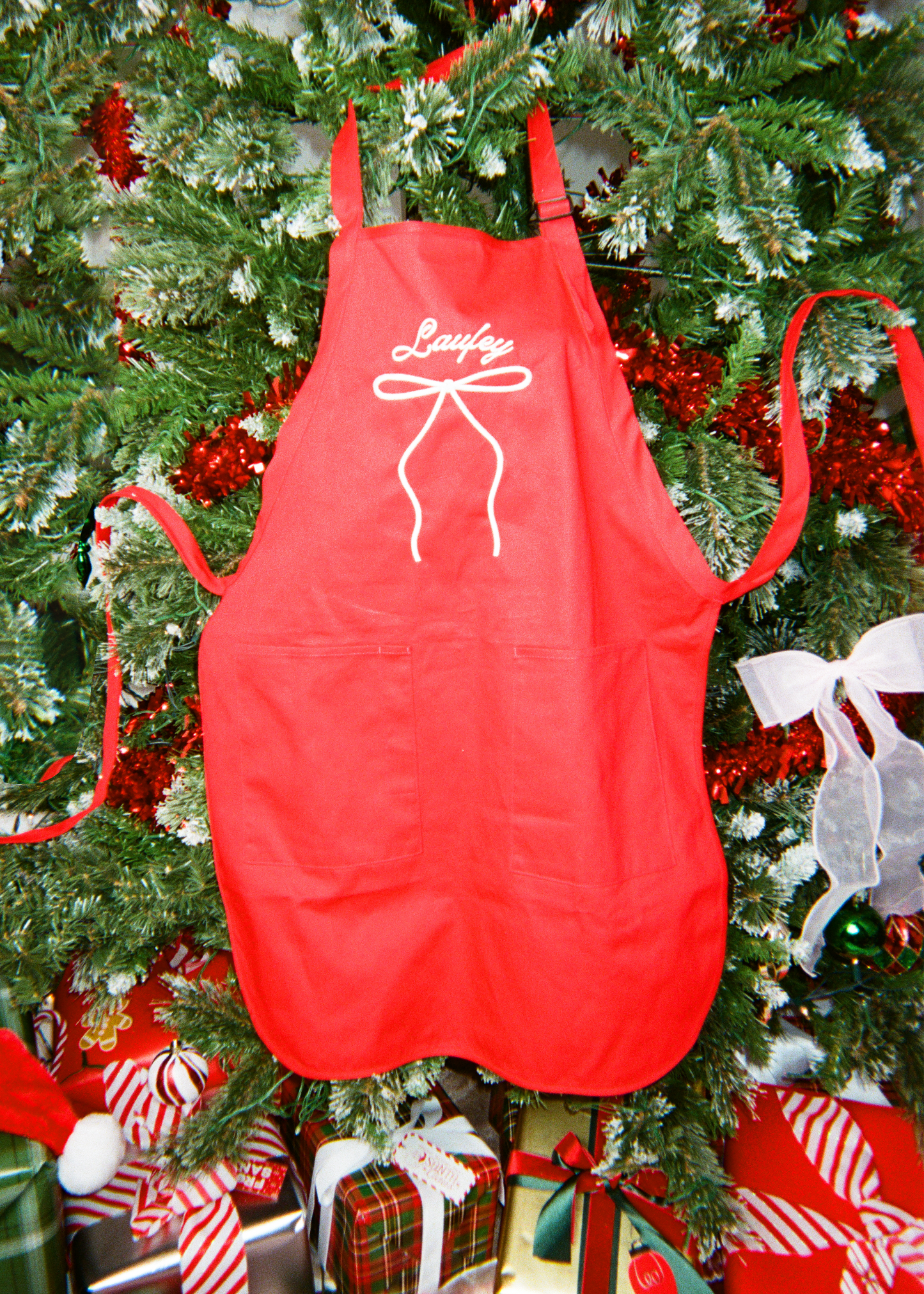 Embroidered Crimson Apron