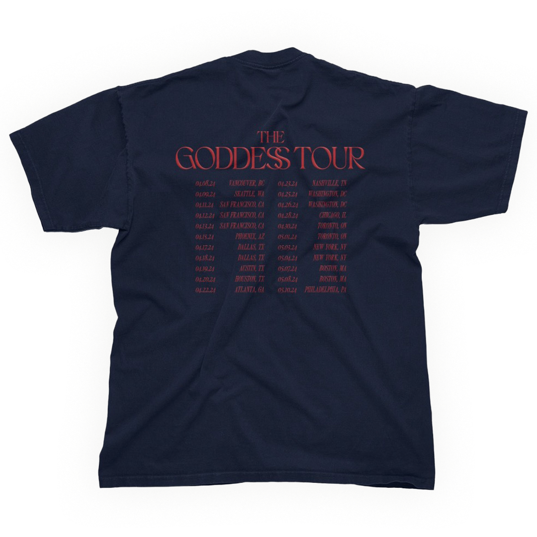 The Goddess Tour Tee - Navy