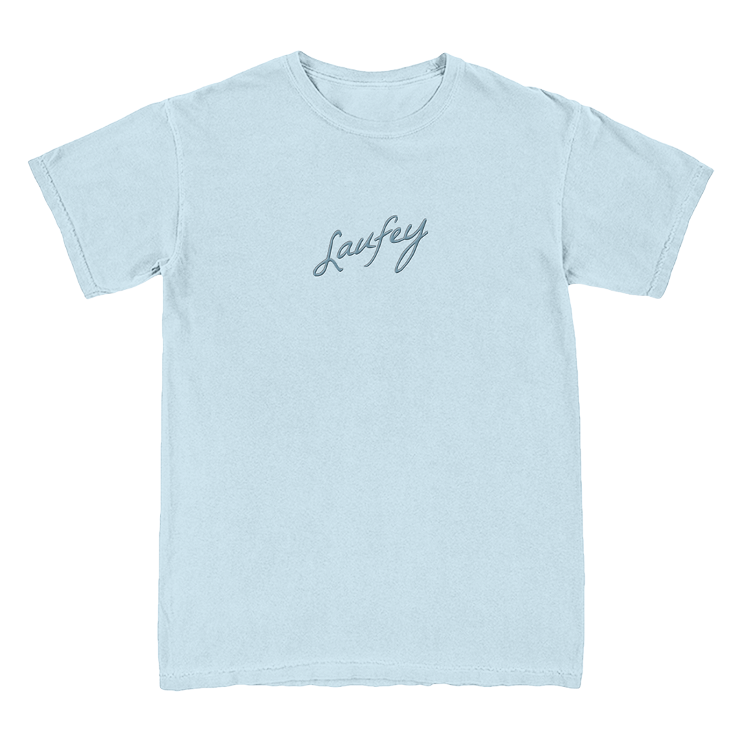 Embroidered Signature Tee - Light Blue