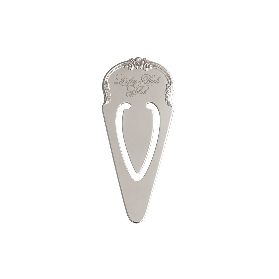 A silver metal pocket knife sheath with an ornate top handle and a cutout center, featuring the engraved brand name 'Raspberry Bay Club' on a plain white background.