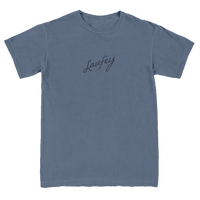 Embroidered Signature Tee - Denim Blue