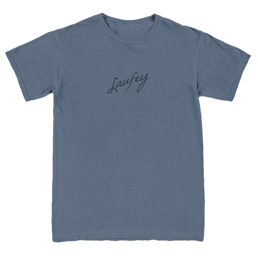 Embroidered Signature Tee - Denim Blue