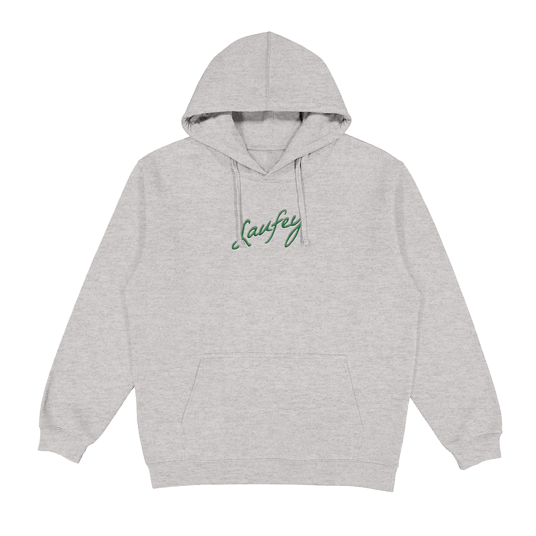 Embroidered Signature Hoodie - Green Thread Laufey Hoodie